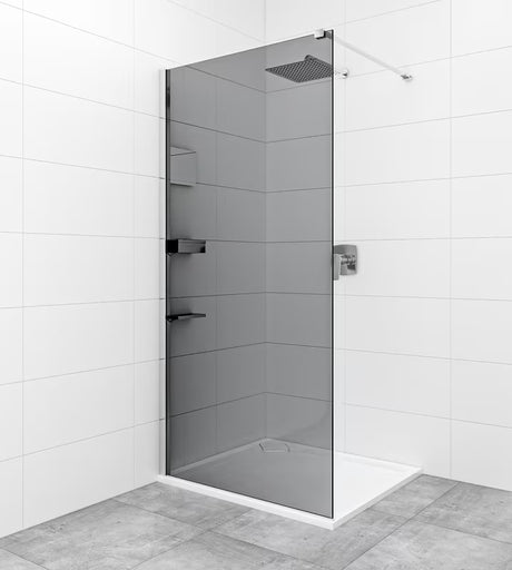 SAT Walk-in tuš stijena Walk-In 110 cm u sjajnom kromu s neprozirnim staklom sa smoky efektom