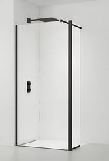 SAT Walk-in tuš stijena Walk-In 110 cm u crnoj boji s prozirnim staklom bez dekora