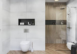 Walk-in tuš stijena SAT Walk-in 110 cm u krom izvedbi s prozirnim sigurnosnim staklom i premazom Easy Clean.