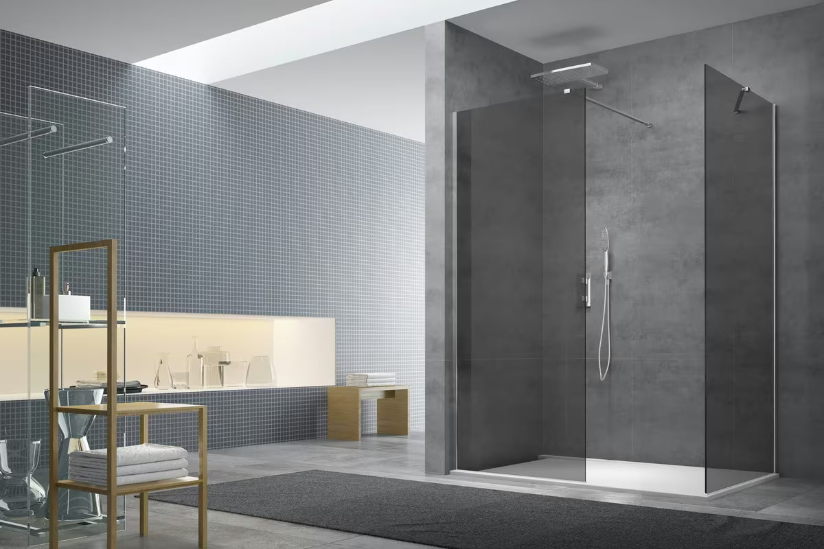 SAT Walk-in tuš stijena Walk-In 120x90 cm u sjajnom kromu s zatamnjenim neprozirnim staklom