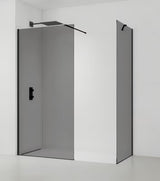 SAT Walk-in tuš stijena Walk-In 120x90 cm u crnoj boji s neprozirnim staklom i zatamnjenim efektom.