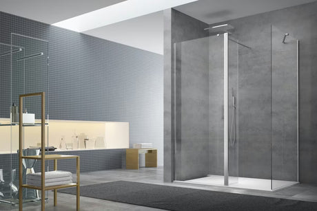 Walk-in tuš stijena SAT Walk-in 120x90 cm s prozirnim staklom i profilima u sjajnom kromu