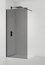 SAT Walk-in tuš stijena Walk-In 120 cm u crnoj boji s neprozirnim dimljenim staklom