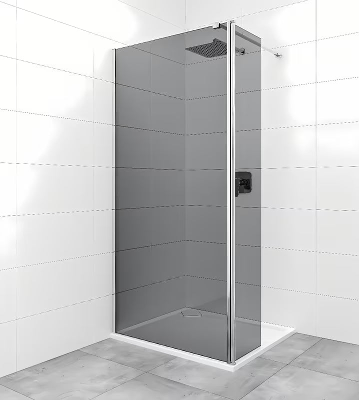 SAT Walk-in tuš stijena Walk-In 120 cm u sjajnom kromu s neprozirnim staklom sa zatamnjenim efektom
