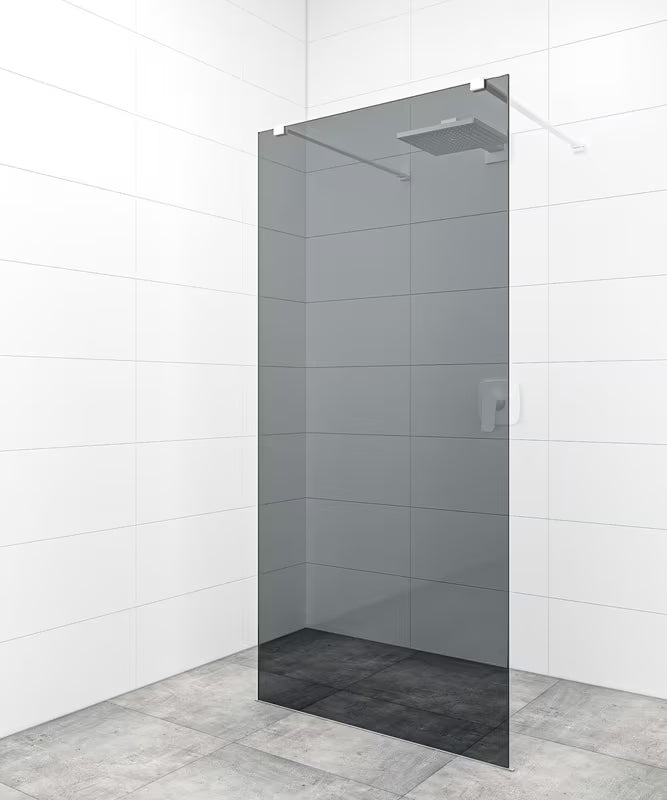 SAT Walk-in tuš stijena Walk-In 120 cm u bijeloj boji od prozirnog sigurnosnog stakla
