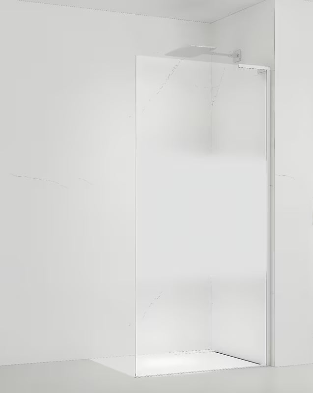 Bijela walk-in tuš stijena SAT Walk-in 120 cm s prozirnim staklom i intimnom trakom