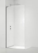 Walk-in tuš stijena SAT Walk-in 120 cm u krom izvedbi s prozirnim staklom i bezokvirnom izvedbom.