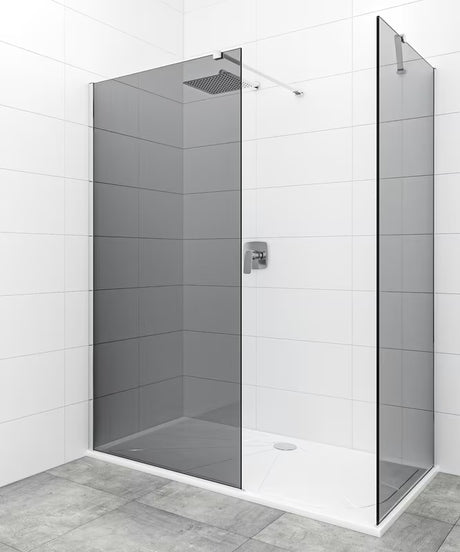 SAT Walk-in tuš stijena Walk-In 140x90 cm u sjajnom kromu s neprozirnim staklom s dimljenim efektom