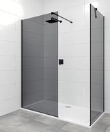 SAT Walk-in tuš stijena Walk-In 140 × 90 cm u crnoj boji s neprozirnim dimljenim staklom