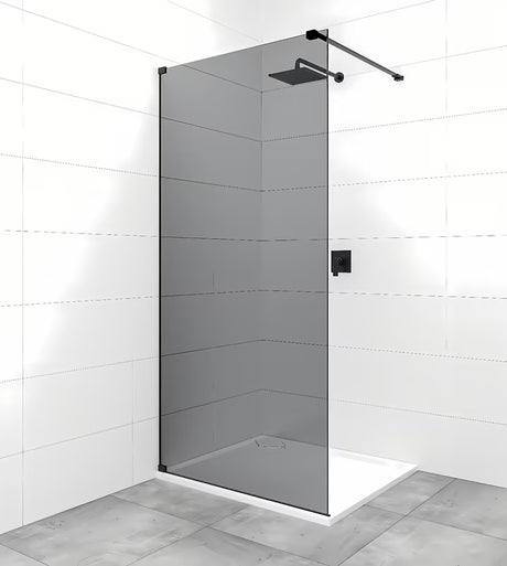 SAT Walk-in tuš stijena Walk-In 140 cm u crnoj boji s neprozirnim staklom sa dimljenim efektom