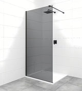 SAT Walk-in tuš stijena Walk-In 140 cm u crnoj izvedbi s neprozirnim staklom s dimljenim efektom