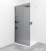 SAT Walk-in tuš stijena Walk-In 140 cm u sjajnom kromu s neprozirnim staklom s dimljenim dekorom