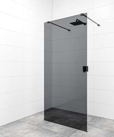 SAT Walk-in tuš stijena Walk-In 140 cm od sigurnosnog stakla 8 mm s crnim stabilizacijskim šipkama