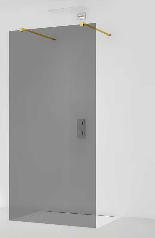 SAT Walk-in tuš stijena Walk-In 140 cm u bezokvirnoj izvedbi sa zlatnim stabilizacijskim šipkama