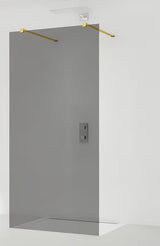 SAT Walk-in tuš stijena Walk-In 140 cm u bezokvirnoj izvedbi sa zlatnim stabilizacijskim šipkama