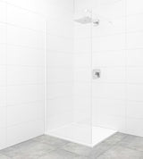 SAT Walk-in tuš stijena Walk-In 140 cm u bijeloj boji s prozirnim sigurnosnim staklom i premazom Easy Clean