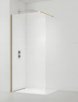 SAT Walk-in tuš stijena Walk-In 140 cm u mesing izvedbi s prozirnim staklom
