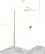 SAT Walk-in tuš stijena Walk-In 140 cm u mesing izvedbi s prozirnim staklom