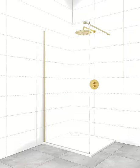 SAT Walk-in tuš stijena Walk-In 140 cm u mesing izvedbi s prozirnim staklom