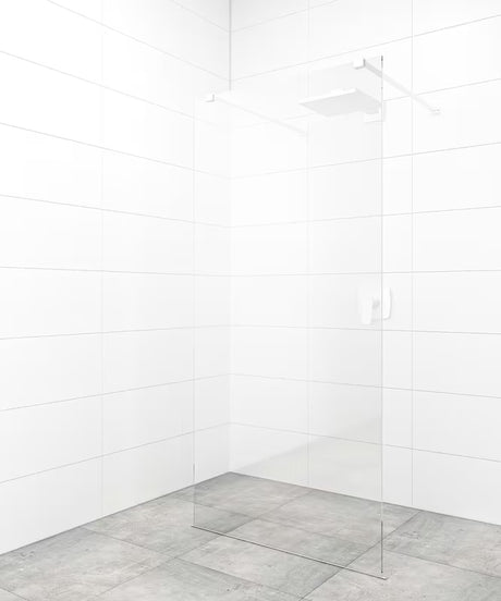 SAT Walk-in tuš stijena Walk-In 140 cm od prozirnog stakla s bijelim stabilizacijskim šipkama