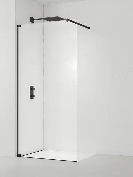 Tuš stijena walk-in SAT Walk-in 70 cm s prozirnim staklom i mat crnim profilima