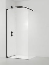 Tuš stijena walk-in SAT Walk-in 70 cm s prozirnim staklom i mat crnim profilima
