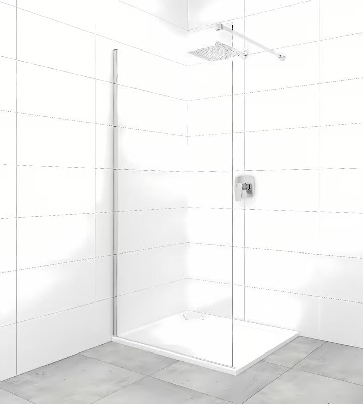 Tuš stijena SAT Walk-In 70 cm s prozirnim staklom i profilima u sjajnom kromu