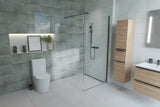 Walk-in tuš stijena SAT Walk-in 70 cm s prozirnim staklom i mat crnim profilima