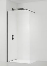 SAT Walk-In tuš stijena walk-in 70 cm s prozirnim staklom i crnim profilima