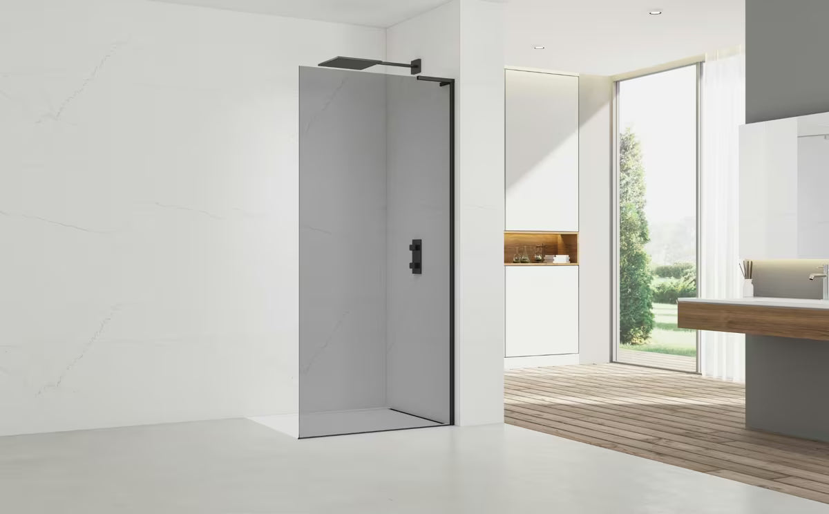Walk-in tuš stijena SAT Walk-in 80 cm sa zatamnjenim staklom i mat crnim profilima