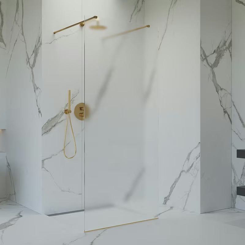 SAT Walk-in tuš stijena Walk-In 80 cm sa zlatnim nosačima i prozirnim sigurnosnim staklom