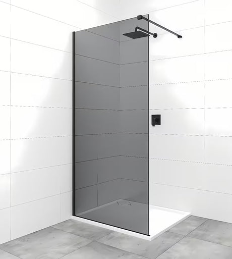 SAT Walk-in tuš stijena Walk-In 90 cm u crnoj boji s neprozirnim dimljenim staklom