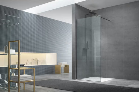 SAT Walk-In set pro paravana Walk-in u izvedbi PVD gun metal s bočnim profilom i donjom letvicom