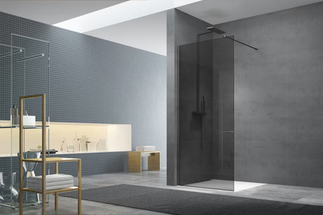 SAT Walk-In set pro paravana Walk-in u izvedbi PVD gun metal s bočnim profilom i donjom letvicom