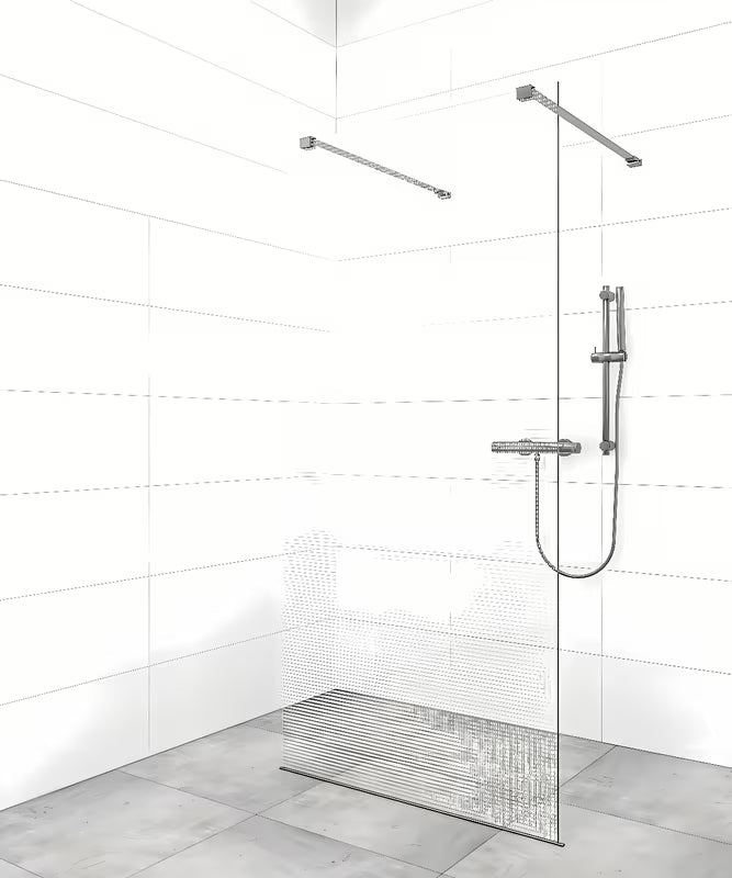 Nosač za učvršćenje SAT Walk-In s PVD završnom obradom u boji gun-metal pro walk-in za tuš stijenu.