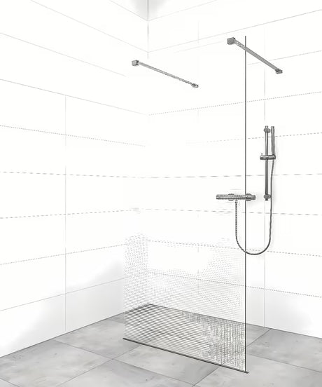 Nosač za učvršćenje SAT Walk-In s PVD završnom obradom u boji gun-metal pro walk-in za tuš stijenu.
