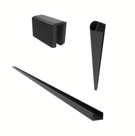 Crni na šarke set SAT Walk-In pro za tuš paravan walk-in s bočnim profilom i donjom brtvenom letvicom.