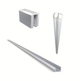 Kromirani šarkni nosač pro za tuš stijenu walk-in SAT Walk-In s donjom letvicom i bočnim profilom.