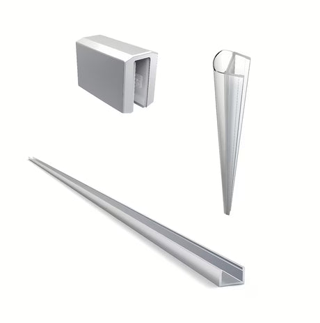 Kromirani šarkni nosač pro za tuš stijenu walk-in SAT Walk-In s donjom letvicom i bočnim profilom.