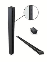 Crni profilni nosač SAT Walk-in pro kupaonski dodaci s bočnim profilom i donjom letvicom