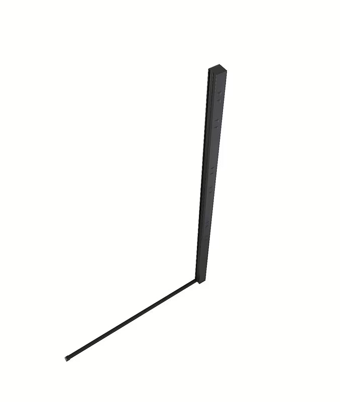 Crni profilni nosač SAT Walk-in pro kupaonski dodaci s bočnim profilom i donjom letvicom