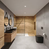 Walk-in tuš stijena SAT Walk-in 90 cm s prozirnim staklom i digitalnim printom crnih pruga