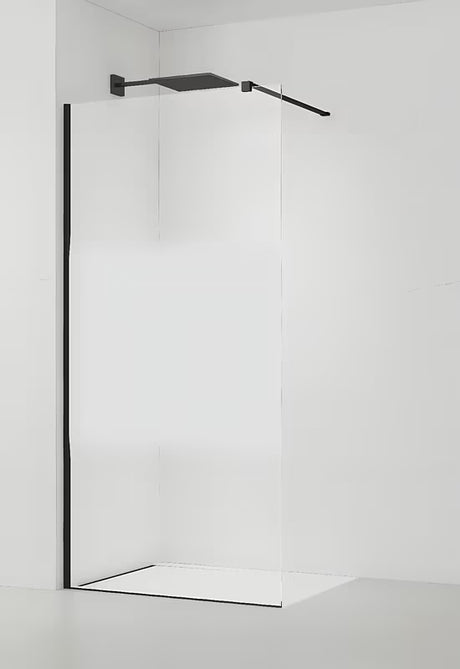 Crna walk-in tuš stijena SAT Walk-in 110 cm s prozirnim staklom i intimnom trakom