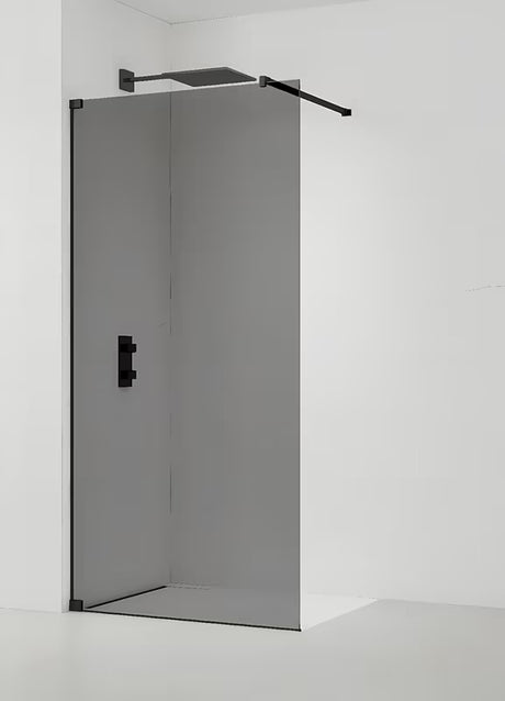 SAT Walk-in tuš stijena Walk-In 140 cm u crnoj boji s neprozirnim staklom sa dimljenim efektom