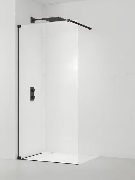 SAT Walk-in tuš stijena Walk-In 140 cm u crnoj izvedbi s prozirnim sigurnosnim staklom