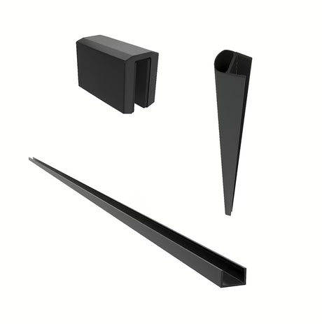 Tuš stijena SAT Walk-In 60 cm u crnoj izvedbi s prozirnim staklom i stabilizacijskom šipkom