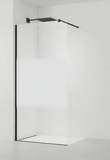 Crna walk-in tuš stijena SAT Walk-in 70 cm s prozirnim staklom i intimnom trakom
