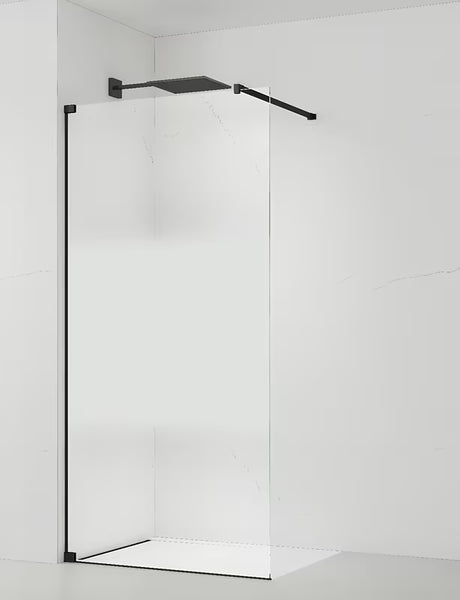 Crna walk-in tuš stijena SAT Walk-in 90 cm s prozirnim staklom i intimnom trakom