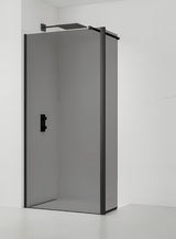 SAT Walk-in tuš stijena Walk-In 100 cm u crnoj boji s neprozirnim staklom sa smoky efektom.
