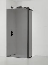 SAT Walk-in tuš stijena Walk-In 100 cm u crnoj boji s neprozirnim staklom sa smoky efektom.